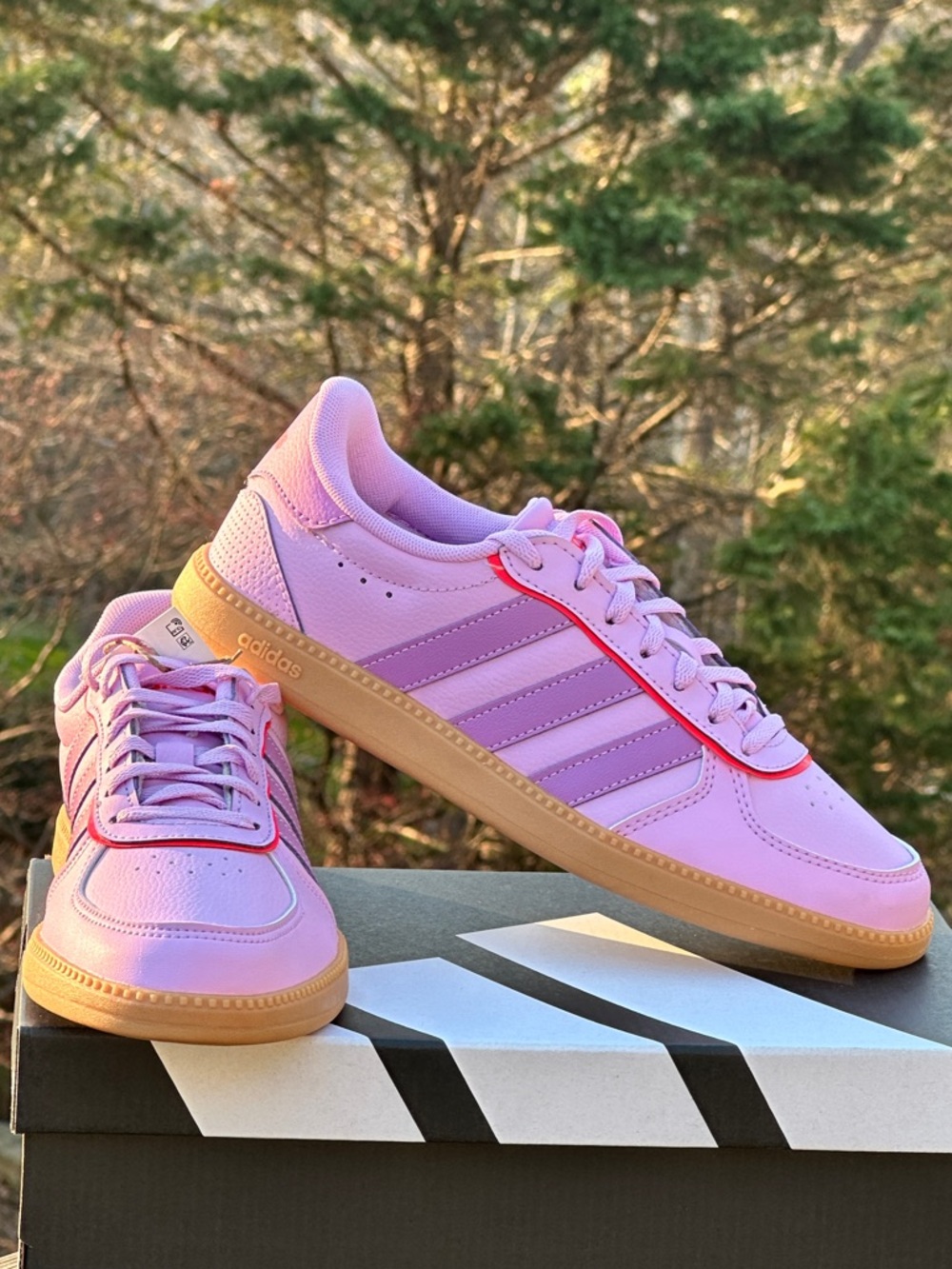 Adidas Breaknet Sleek Lavender Casual Youth Sneaker fits Womens 6.5 NEW